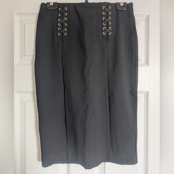 le chateau Dresses & Skirts - Le Chateau Black Lace-Up Pencil Skirt